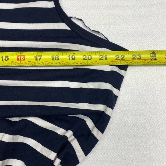Banana Republic Dress Striped Sleeveless V-Neck Maxi Navy and White Size XL Tall - Picture 9 of 9